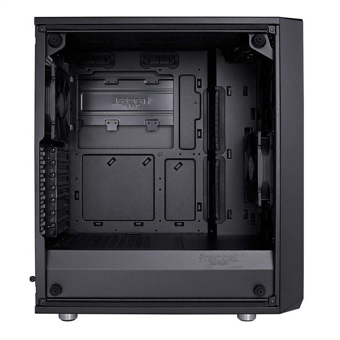 Корпус для комп'ютера Fractal Design Meshify C, компактний, з високою вентиляцією, 2 вентилятори, скляна панель, USB 3.0, чорний