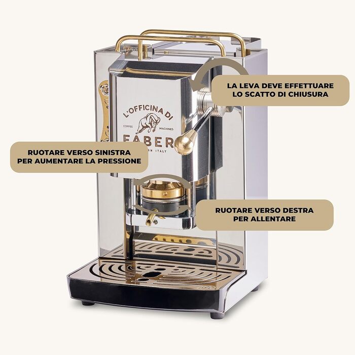 Кавомашина Faber Pro Deluxe з міді та вафельниці з Ese паперу 44 мм (з нержавіючої сталі)