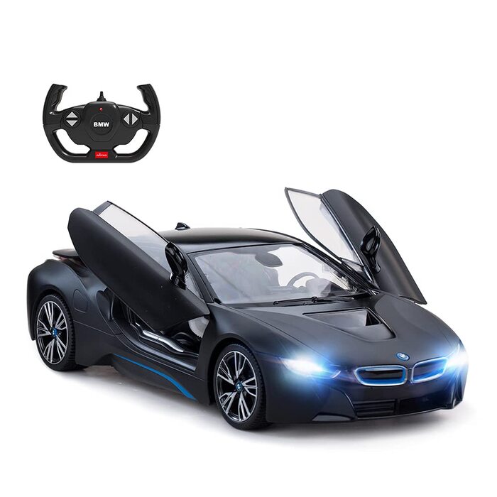Радіокерований автомобіль Rastar BMW i8 1:14 сріблястий - Модель авто з дистанційним відкриттям дверей