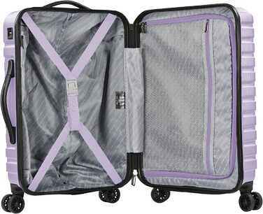 Жорсткий валіза U.S. Traveler Boren 22'' з полікарбонату, 8 подвійних коліс, алюмінієва ручка, з USB-портом, лаванда, ручна поклажа