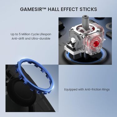 Бездротовий геймпад GameSir Super Nova з док-станцією, Hall-Effect стіками та адаптивними тригерами для Switch, Switch 2, PC, Android/iOS — Nightfall Blue