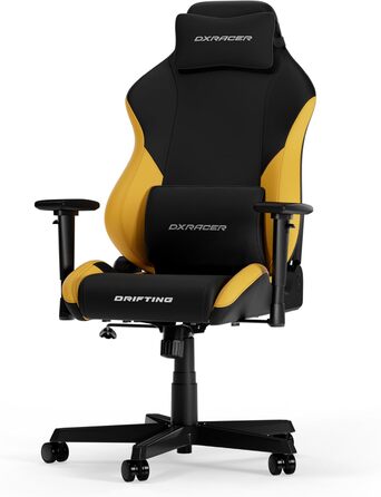 Ігрове крісло DXRacer DRIFTING L, чорне/жовте, EPU шкіра, оригінал