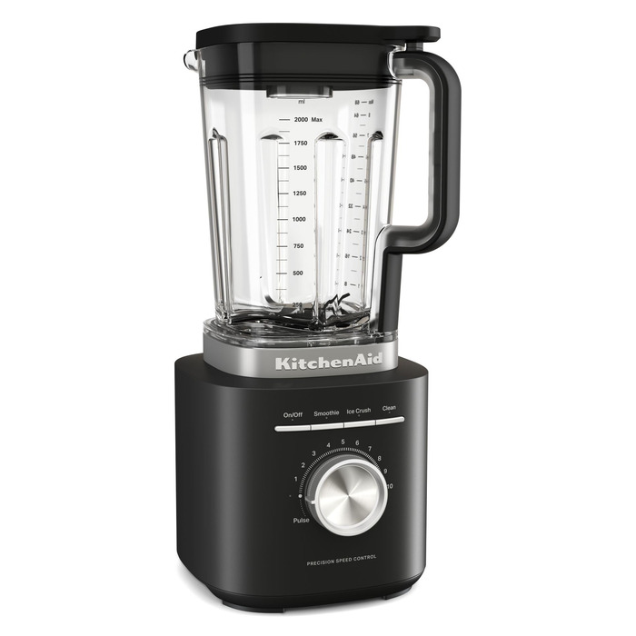 Блендер стаціонарний KitchenAid 5KSB2073EPL Pure Power чорний матовий, 1.5 л, 10 швидкостей, для смузі та супів