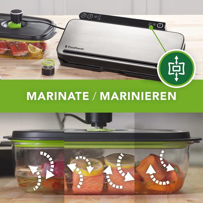 Вакууматор для продуктів FoodSaver VS3190X багатофункціональна система вакуумування, сріблястий (ручний пристрій, рулон, пакети)