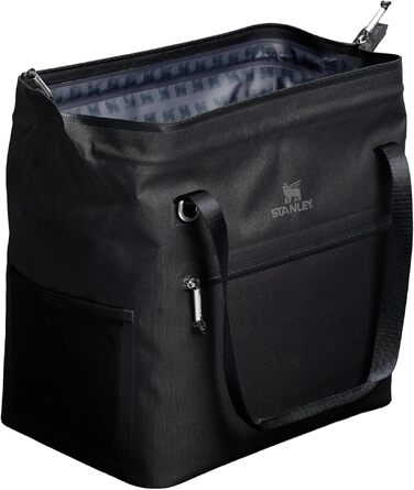 Сумка-холодильник Stanley 1913 All-Day Julienne Maxi Cooler, 18.9 л, чорна, з ременями та сітчастими кишенями, перероблений поліестер