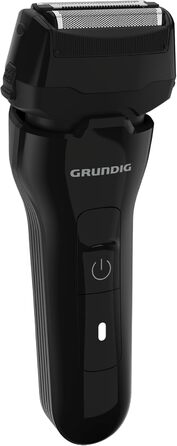 Чоловіча електробритва GRUNDIG MS 6330, 60 хв роботи, висувний тример, 3-різальний блок, 74% перероблений пластик, для подорожей, чорна