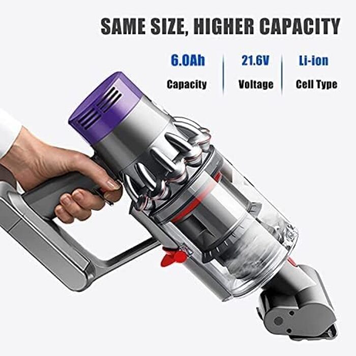 Покращений акумулятор 8.0Ah для Dyson V8 Animal/Absolute/Motorhead/Fluffy/SV10, Li-Ion 8000мА·год, заміна 967834-05