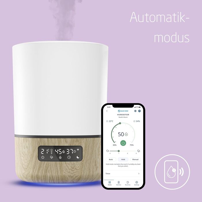 Розумний зволожувач повітря Maxi-Cosi Breathe для дитячої кімнати з ароматизацією, сумісний з Alexa та Google Assistant