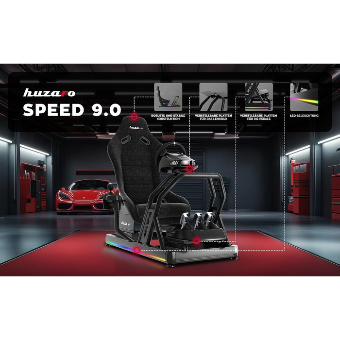 SIM-рейсинг кокпіт huzaro Speed 6.0 з кріпленням для монітора до 50