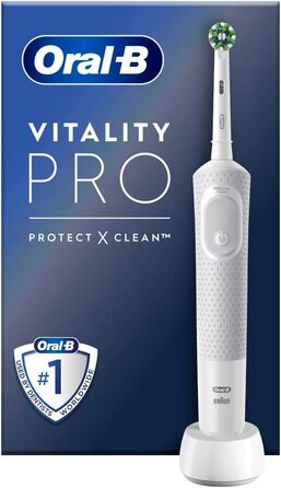 Електрична зубна щітка Oral-B Vitality Pro з 3 режимами чищення та насадкою Protect X Clean, від Braun