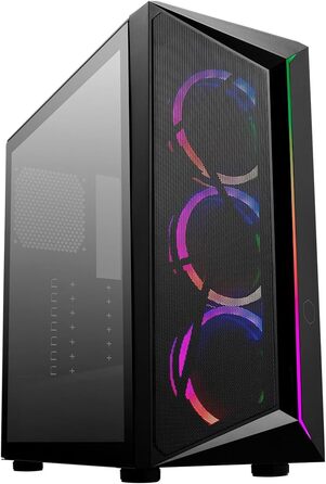 Корпус для ПК Cooler Master CMP 510 ARGB, 3x120 мм вентилятори, загартоване скло