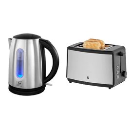 Чайник електричний Melitta Prime Aqua 1.7л нержавіюча сталь, 2200 Вт + Тостер WMF Bueno Edition нержавіюча сталь, 2 відділення, 800 Вт