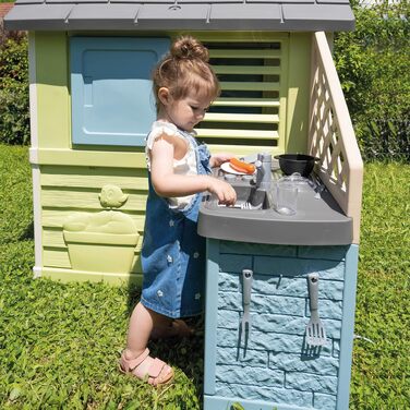 Дитячий будиночок Smoby Life Pretty з кухнею, 110x127x145 см, перероблений пластик, для вулиці, від 2 років