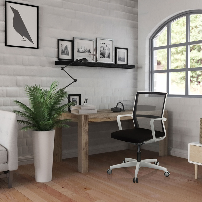Офісне крісло / поворотне крісло MOVE-TEC NET 3D сітка біла / чорна hjh OFFICE