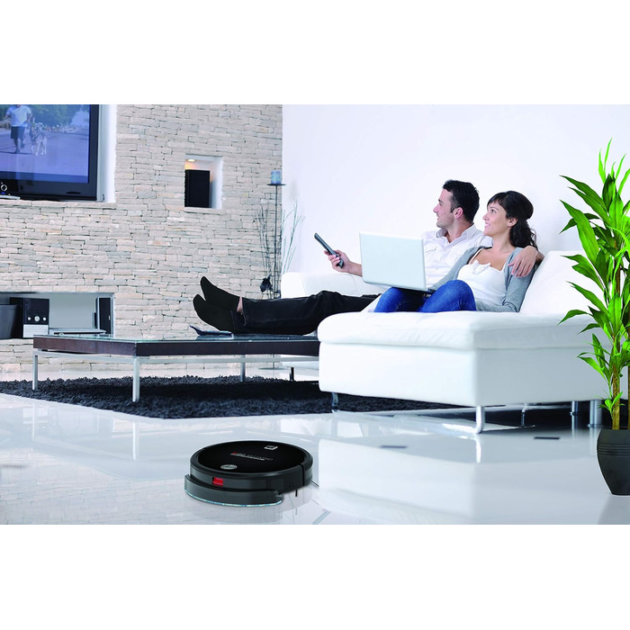 Робот-пилосос Hoover H-GO 300 HYDRO з функцією вологого прибирання для всіх типів підлог і килимів, 5 програм, 120 хв роботи, сенсор перешкод, захист від падінь