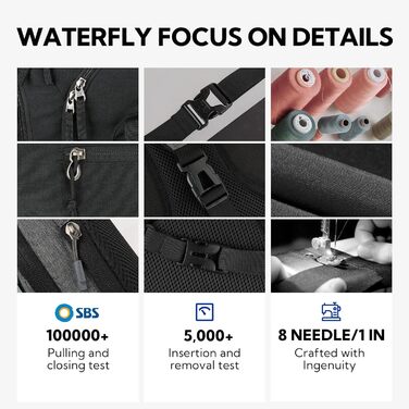 Сумка-рюкзак WATERFLY слінг на плече, регульований ремінь, для чоловіків і жінок, темно-синя, для міста і туризму