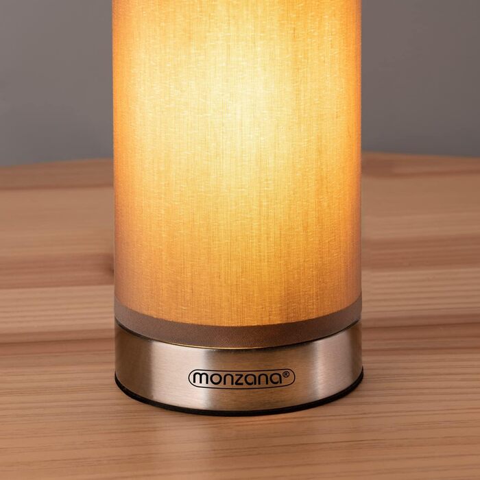 Настільна лампа Monzana 2 шт. з LED, димер, тканинний абажур, сенсорне керування, для спальні та вітальні, колір тауп, матова основа