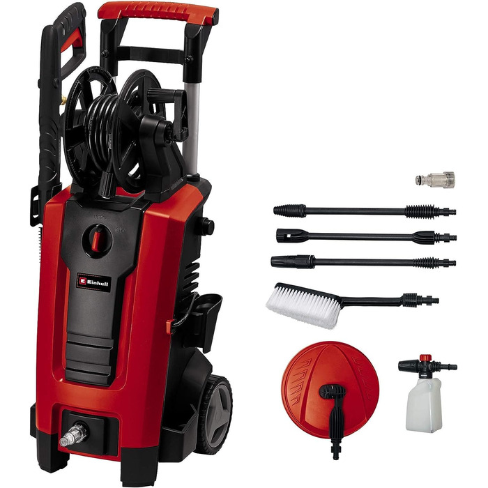 Мийка високого тиску Einhell TE-HP 140 (1900 Вт, 140 бар, модульна система Quick-Couple, шланг, пістолет, ланза, насадки, щітка, контейнер для миючого засобу)