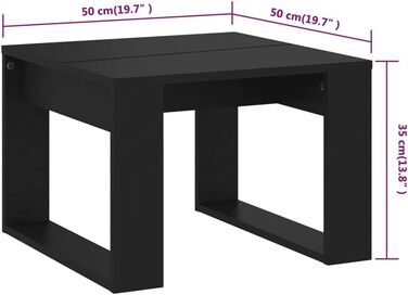 Журнальний стіл vidaXL чорний 50x50x35 см деревностружковий для вітальні, кавовий, чайний