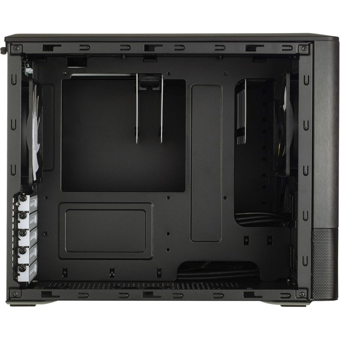 Корпус Fractal Design Node 804 чорний, компактний, для mATX, з високою вентиляцією, модульним інтер'єром, 3 вентилятора Silent R2 120 мм, підтримка водяного охолодження, USB 3.0, бокове вікно