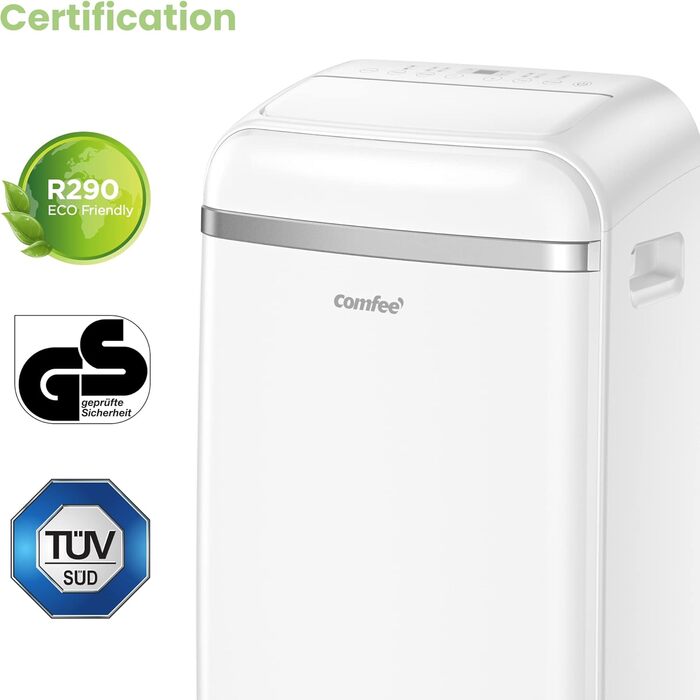 Мобільний кондиціонер Comfee PAC 12000, 3,5 кВт, 12000 BTU, охолодження, вентиляція, осушення, для приміщень до 43 м², з повітроводом