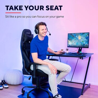Ігрове крісло Trust Gaming GXT 708 Resto, чорне, ергономічне, 360° обертання, знімні подушки, регульована висота, офісне комп'ютерне крісло