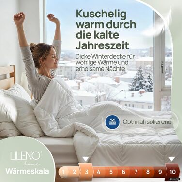 Зимова ковдра з пуху та пера LILENO HOME, 135x200 см, тепла одинарна ковдра для сну