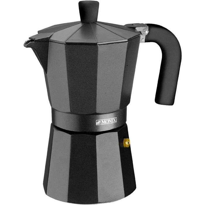 Італійська кавоварка Monix Vitro Noir, алюмінієва, на 6 чашок