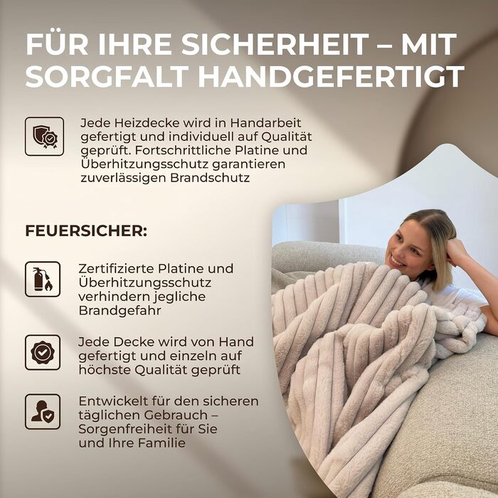 Інфрачервона електроковдра BR Bringer® для обігріву, 200 x 180 см, колір Nordic Taupe