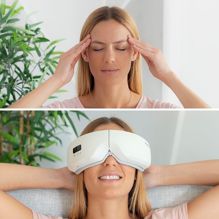 Масажер для очей InnovaGoods EyeSky 4-в-1, з компресією повітря, для зняття втоми очей та покращення кровообігу, компактний дизайн, для дому та офісу