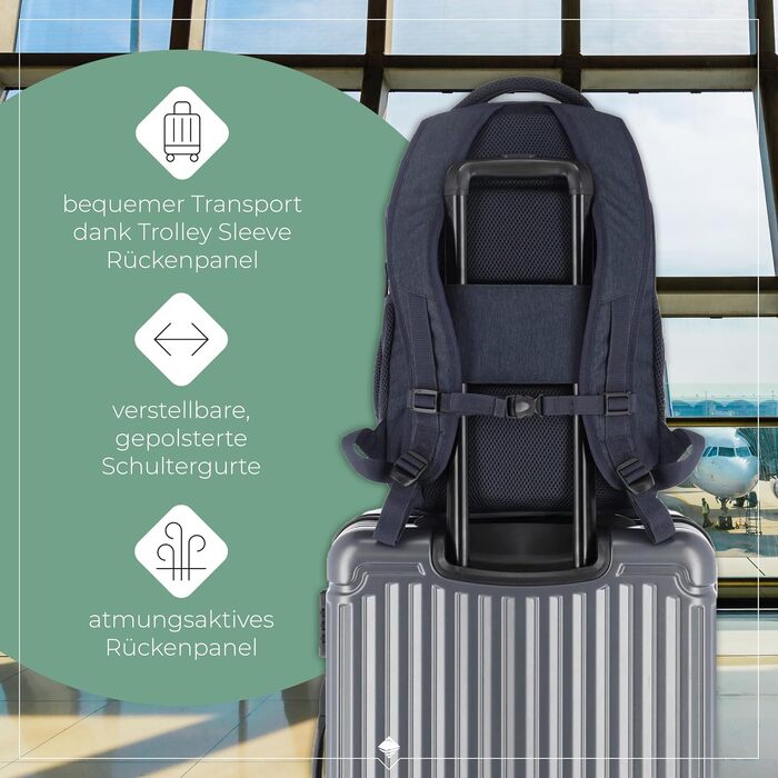Рюкзак для ручної поклажі Travelite BASICS, 45 см, 22 л, міський щоденний рюкзак (Marine)
