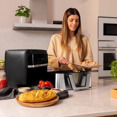 Аерофритюрниця Cecotec CecoFry Advance Double 9 л, 2850 Вт, цифрова, дієтична, подвійна чаша, PerfectCook