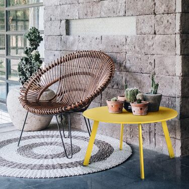 Стіл Grand Patio для балкона та саду, журнальний, універсальний, металевий, для дому та офісу, жовтий