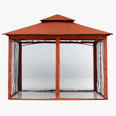 Павільйон садовий ABCCANOPY 2.5x2.5м водонепроникний, з москітною сіткою, сталевий каркас, сірий - для вечірок та захисту від сонця та дощу