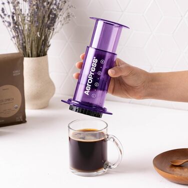 AeroPress Clear - Френч-прес для кави та еспресо, портативний, ліловий