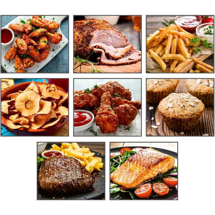 Аерофритюрниця GOURMETmaxx 4,5 л, 1400 Вт, 8 програм, чорна, маложирне приготування, таймер, автоматичне вимкнення
