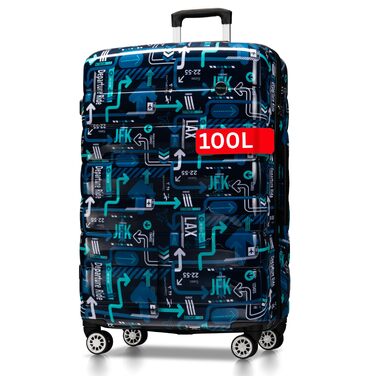 Валіза NOWI XL на колесах, жорсткий корпус, 100л, з кодовим замком та телескопічною ручкою, великий дорожній тролі