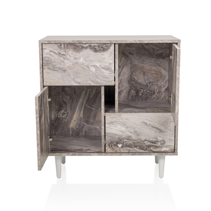 Сервант / комод LYKKJA 76x39,5x76 см 2 шухляди 2 двері коричневий/білий hjh LIVING