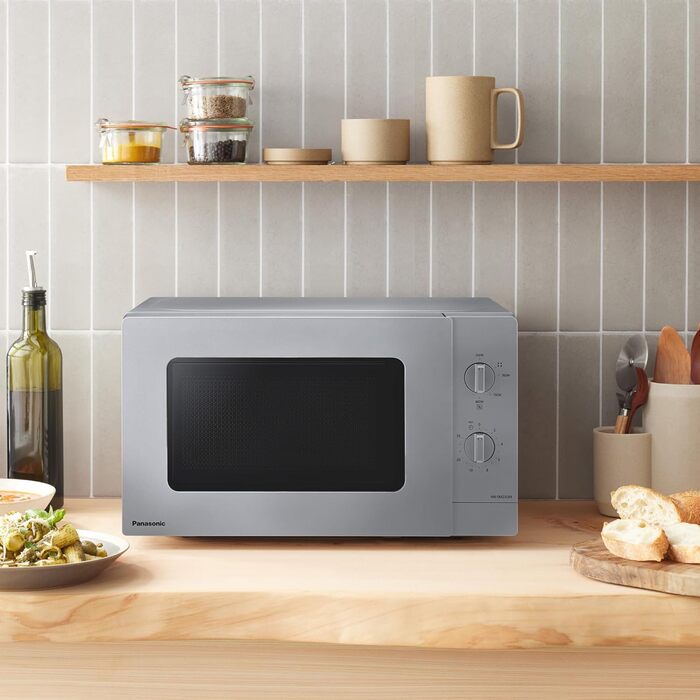 Мікрохвильова піч Panasonic NN-ST21QWEPG 20л, 800 Вт, срібляста - розморожування, 11 програм, LED-дисплей