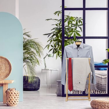 Стійка для одягу Relaxdays з бамбука для чоловіків і жінок, стуммер-дінер, органайзер для одягу в спальню, 98,5×47×36 см, натуральний колір