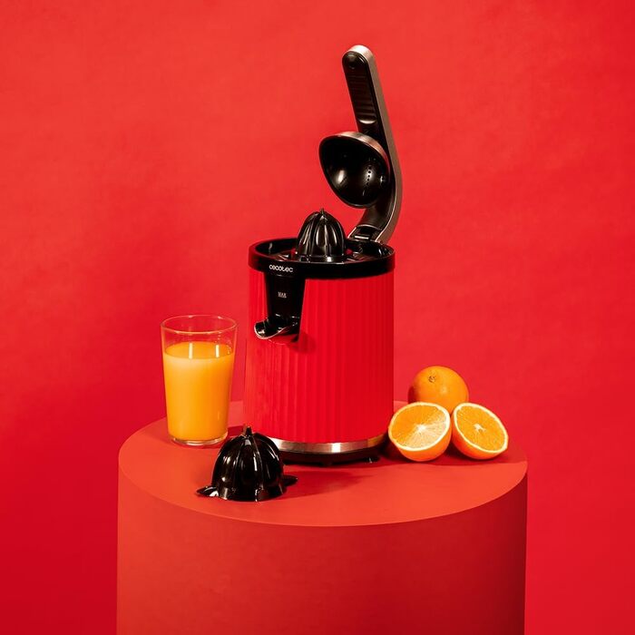 Соковижималка для цитрусових Cecotec Xqueeze RetroJuice 600 Red (600 Вт, нержавіюча сталь, червона)