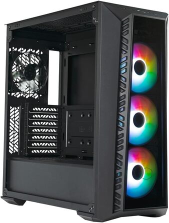 Корпус для ПК Cooler Master MasterBox 520, Mid-Tower ATX, 4 встановлені вентилятори, гартоване скло, ARGB-контролер, чорний