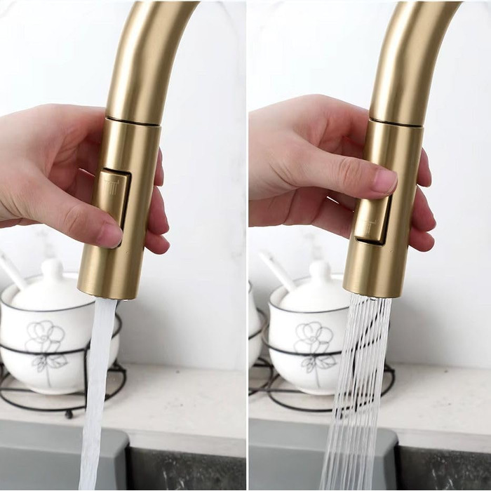 Змішувач кухонний Rea Eco Fresh Brush Gold, золото, для кухні 18x3.5x37.5 см