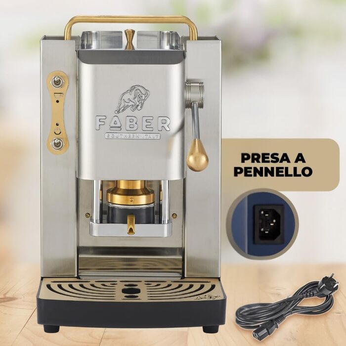 Кавомашина Faber Deluxe 3.0 для ESE 44мм, нержавіюча сталь, 1л, з електроклапаном та регульованим пресом