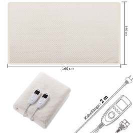 Двомісна ковдра з підігрівом Coral Fleece Grey 160x140см з автоматичним вимкненням