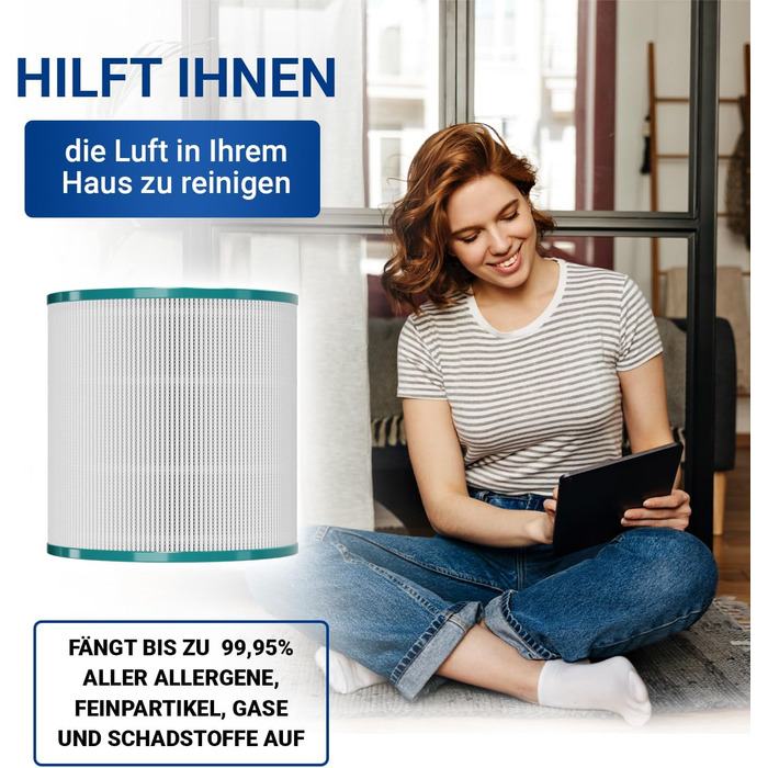 HEPA-фільтр VIOKS для очищувача повітря Dyson Pure Cool Link TP02/TP03/TP00/AM11/BP01, комплект 2 шт, змінний фільтр 967089-17 968126-03