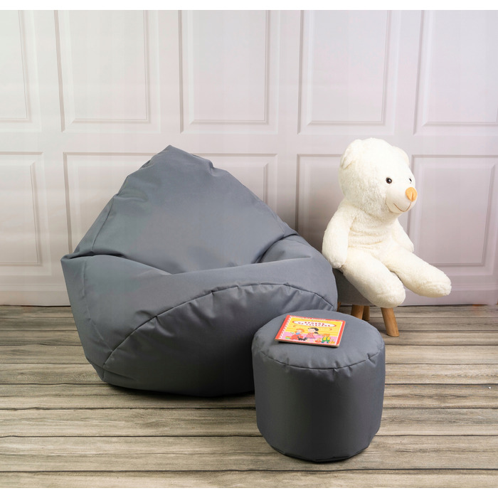 Пуф-мішок Sako XXXL, сірий, тканинний, квадратний, сучасний
