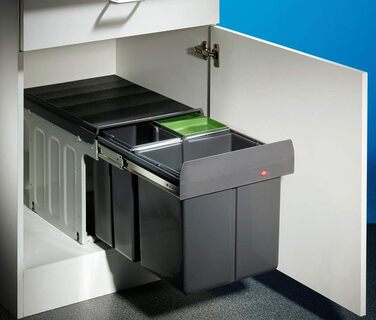 Сортувальник сміття WESCO Trio Master антрацит, 3 секції