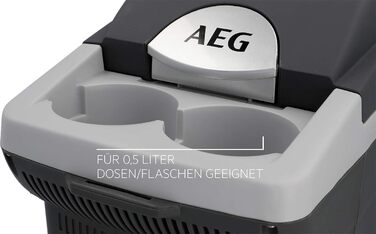 AEG Automotive Board-Bar BK 6 термоелектрична холодильна і підігрівальна сумка 6 л, 12V для авто та мережі, з ременем, чорна/світло-сіра