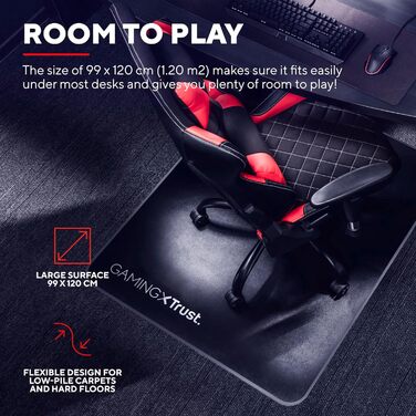 Килимок для офісного та ігрового крісла Trust Gaming GXT 715, 99 x 120 см, чорний